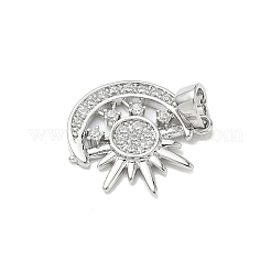 Латунные микропаве прозрачные подвески с фианитом&nbsp;KK-L254-05P