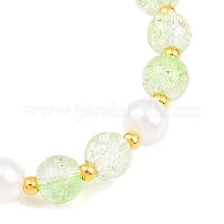 Браслеты из искусственного жемчужного стекла и акриловых круглых эластичных бусин&nbsp;BJEW-JB10083-02