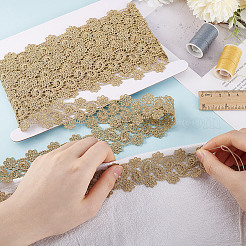 5 Yard Metallic-Garn-Bänder mit Blumen-Spitzenbesatz&nbsp;SRIB-HY0001-07C
