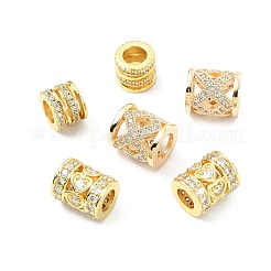 6 шт. 3 стиля латунные прозрачные кубические циркониевые европейские бусины KK-CJ0003-08