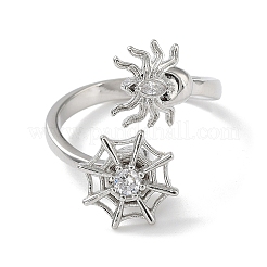 Вращающиеся манжеты из прозрачного циркония RJEW-Z023-03P