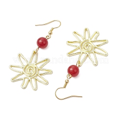 Серьги-подвески из малайзийского нефрита&nbsp;EJEW-JE06425-02