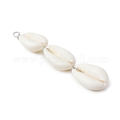 3 grand pendentif en perles de coquillage cauri naturel&nbsp;PALLOY-JF03807