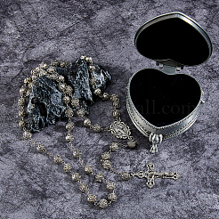 1 шт. сплав и пластик крест кулон Девы Марии четки бусины ожерелья DIY-DC0003-83