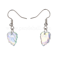 6 пара 6 стильных красочных свисающих сережек со стразами в виде цветов EJEW-JE05046