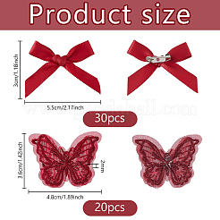 30 шт. броши-банты из полиэстера JEWB-DC0001-20