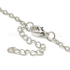 Lettre a ~ z en alliage plaqué argent antique avec colliers à pendentif turquoise synthétique&nbsp;NJEW-G080-01L