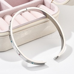 Браслеты из нержавеющей стали eye 304 со стразами для женщин BJEW-Z092-09P