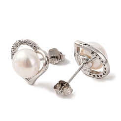 925 Herz-Ohrstecker aus Sterlingsilber&nbsp;EJEW-C115-06P