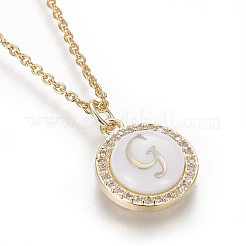 Colliers pendentif initiale en laiton&nbsp;NJEW-I230-24G-G