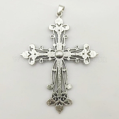 Винтажный стиль барокко сплав кристалл ab горный хрусталь крест кулон ожерелья NR4788