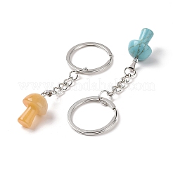 Брелок из натуральных и синтетических драгоценных камней в виде грибов KEYC-G055-03P