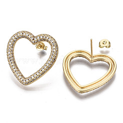 Серьги-гвоздики из циркония EJEW-T046-012G-NF