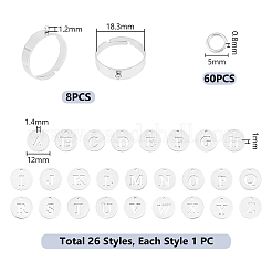 Набор для самостоятельного изготовления регулируемого кольца с подвеской в виде алфавита DIY-UN0005-67
