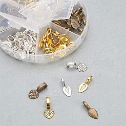 チベットのスタイル合金glunオンフラットパッドベイル作るペンダント用  ミックスカラー  21.5x8x1.5mm  穴：7x4.5mm&nbsp;TIBEP-PH0004-93-RS