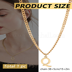 1 collar con colgante de letra de acero inoxidable 304&nbsp;NJEW-LP0001-33Q-G