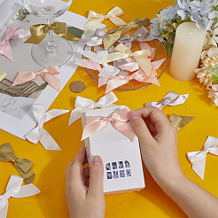 60 шт. 6-цветные самоклеящиеся полиэстеровые банты для упаковки подарочных коробок&nbsp;DIY-ME0002-55