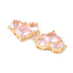 Шармы-соединители из латуни с паве из кубического циркония&nbsp;X-KK-L208-04G-03