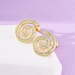 Серьги-гвоздики из циркония EJEW-H158-07A-G