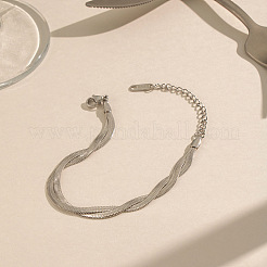 Braccialetti a catena a serpente piatta intrecciata a un filo in acciaio inossidabile 304&nbsp;MC1160