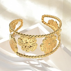 Браслеты-манжеты из нержавеющей стали 304 для женщин BJEW-Z096-04G