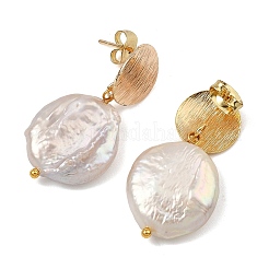 Boucles d'oreilles pendantes en perles keshi naturelles&nbsp;EJEW-JE07133-01