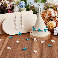 4 нить 2 цвета синтетических бирюзовых бусин нити TURQ-SC0001-18B