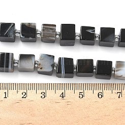 Нити бусин из натурального полосчатого агата (окрашенного и нагретого)&nbsp;G-D338-A09-01