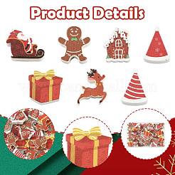 42 Stück 7 Stile Weihnachtsbedruckte Schima-Holzperlen&nbsp;WOOD-FS0002-49