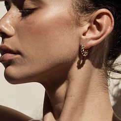 Серьги-гвоздики в форме буквы С из нержавеющей стали&nbsp;UU0047-1