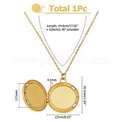 Collier avec pendentif en forme de médaillon en coquillage blanc naturel en acier inoxydable pour femme&nbsp;NJEW-HS0001-12B
