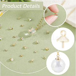 60 pièce 3 styles de pendentifs en laiton avec perles et bélières&nbsp;KK-BBC0028-88G