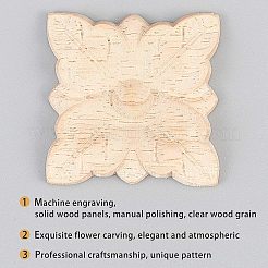 Artisanat d'applique onlay sculpté en bois massif naturel&nbsp;WOOD-FH0001-15