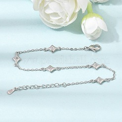 Bracelets en laiton sertis micro-pavés de zircon cubique transparent en forme d'étoile&nbsp;KK-CBA3629-01P