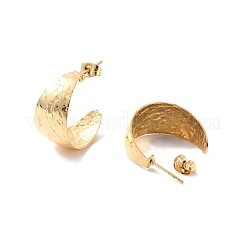 Массивные серьги-гвоздики в форме буквы С из нержавеющей стали 304 с ионным покрытием (IP)&nbsp;EJEW-P198-05G