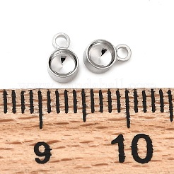 Плоские круглые подвески со стразами из латуни KK-P340-05P