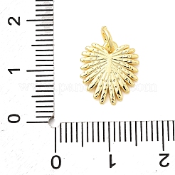 真鍮製チャーム  葉  長持ちメッキ  ラックめっき  丸カン付き  18KGP本金メッキ  12x11x1mm  穴：3.2mm&nbsp;KK-C139-31G-G