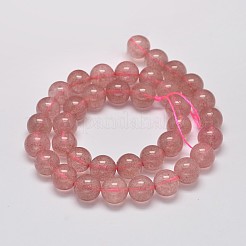 Rotonde fragola naturale perle di quarzo fili&nbsp;G-K068-10-10mm