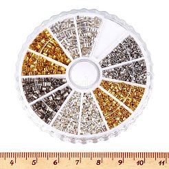 1 коробка 3 цветной колонки латунные обжимные шарики для ювелирных изделий размером 1.5~2x1.5~2 мм KK-PH0009-02-B