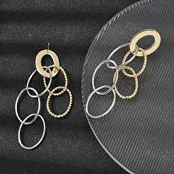 Серьги-гвоздики с подвеской из латуни&nbsp;EJEW-L308-05GP