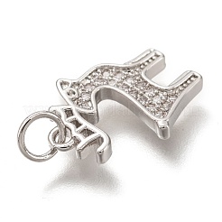 Латунные микропаве прозрачные подвески с фианитом ZIRC-B002-45P