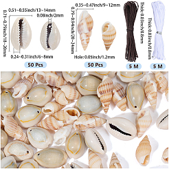 Diy 100 stücke 2 arten natürliche shell anhänger halsketten machen kits&nbsp;DIY-SC0033-11