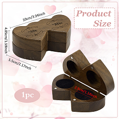 1 шт. Деревянное кольцо ко Дню святого Валентина магнитные подарочные футляры&nbsp;CON-PH0003-14