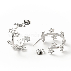 Серьги-гвоздики в форме звезды EJEW-G293-01P