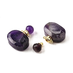 Кулоны для бутылочек с натуральным аметистом&nbsp;G-L623-07G-05