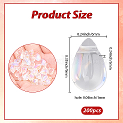 200 шт. Прозрачные стеклянные подвески&nbsp;GLAA-SP0001-56