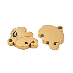 イオンプレーティング（IP）304ステンレススチールエナメルチャーム  象のチャーム  ゴールドカラー  9x11x1.5mm  穴：1.2mm&nbsp;STAS-D018-05G