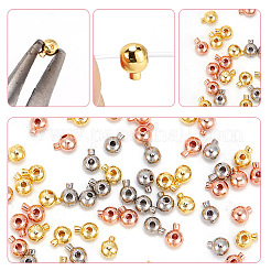 60 шт. 3 цвета латунные обжимные бусины KK-AR0003-60
