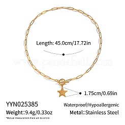 Женские ожерелья в форме звезды из нержавеющей стали 304 с подвеской в виде скрепки&nbsp;QR3725