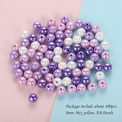 400pcs 4 couleurs perles acryliques opaques&nbsp;MACR-SZ0001-79C